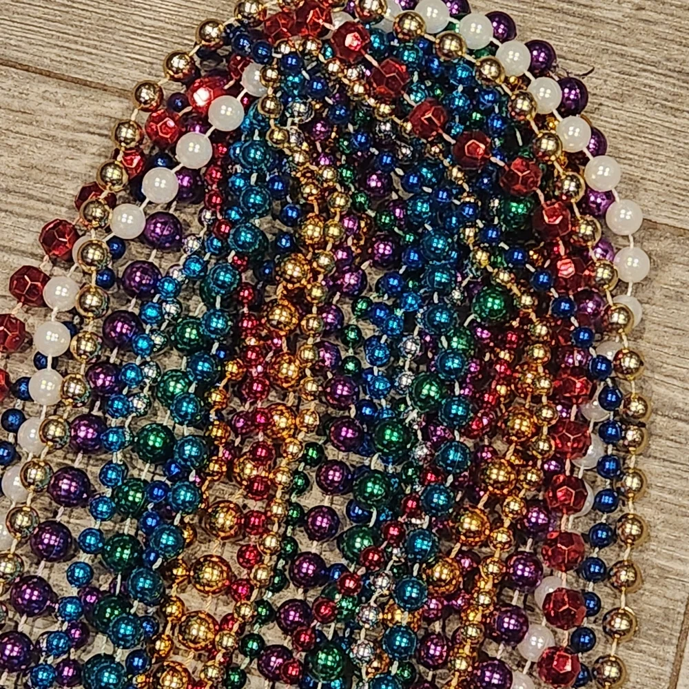 17 Assorted Multicolor Mardi Gras Beads